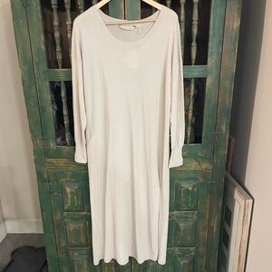 NWT Soft Surroundings Wool Blend Sweater Dress Midi Double Slits - XL